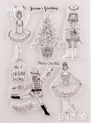 Балерина Елха войник от Лешникотрошачката силиконов гумен печат декор украса бисквитки фондан Scrapb, снимка 1