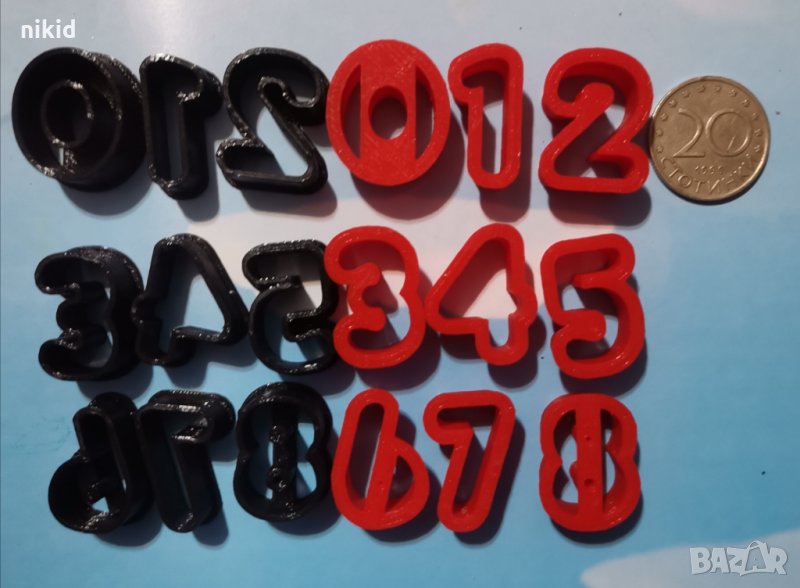 1.8 см цифри числа пластмасови резци форми за фондан тесто украса декор торта , снимка 1