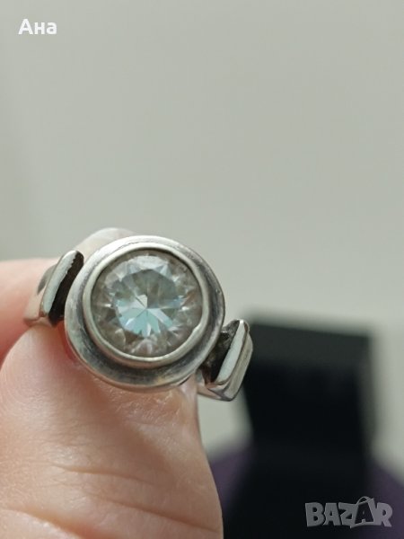  Продаден Красив сребърен пръстен с естествен камък #ДЩ, снимка 1