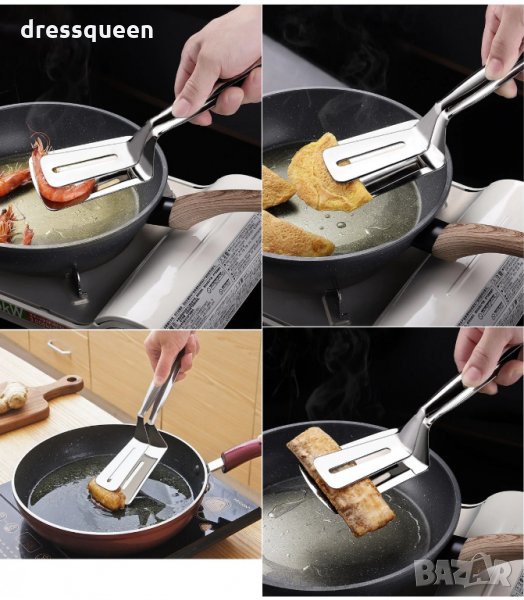 3119 Стоманена щипка за скара и сервиране, снимка 1