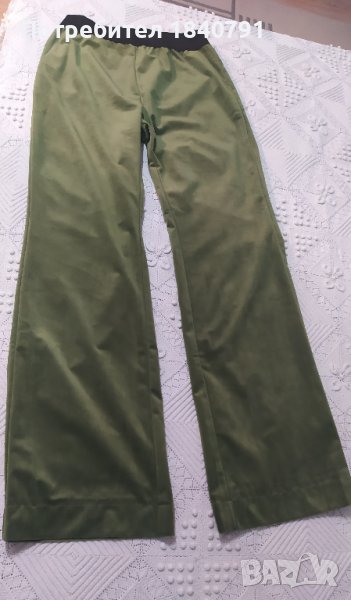 НОВ дамски панталон – Made in Italy, памучно кадифе, каки – ХL, снимка 1