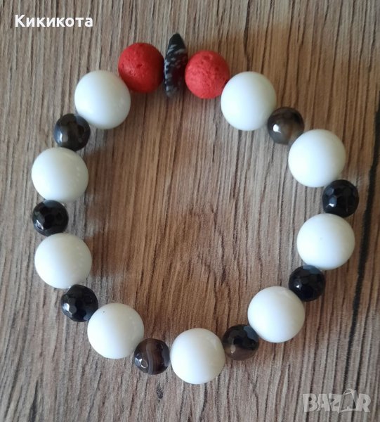 Гривна от полускъпоценни камъни 17мм, снимка 1