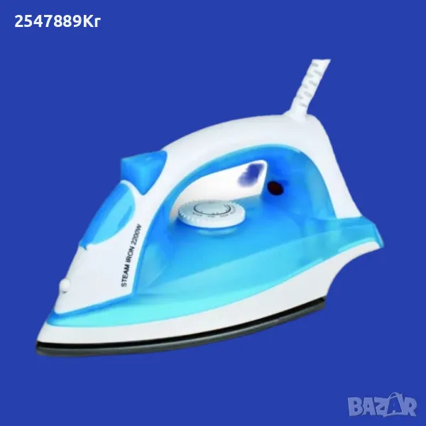 Ютия Rosberg, 2200W, Тефлонова плоча, Терморегулатор, Функция пара, Син/Бял, снимка 1