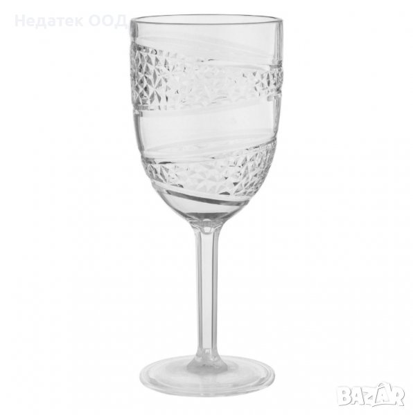 Чаша за вино, Диамант,  Пластмаса, 370 мл, Прозрачна, снимка 1