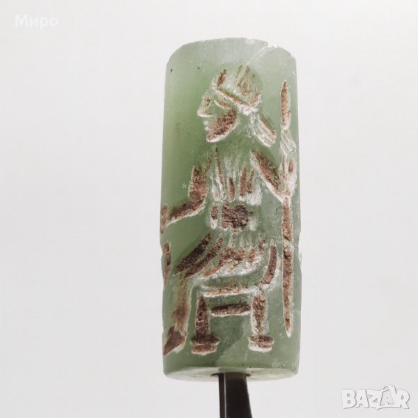 РЕПЛИКА НЕФРИТ??? ДРЕВЕН БЛИЗКОИЗТОЧЕН ПЕЧАТ АМУЛЕТ ПЕЧАТ ГЕМА, снимка 1