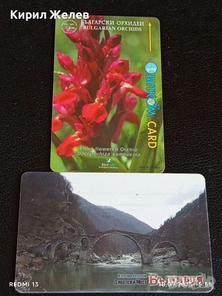 ДВЕ ФОНОКАРТИ БЕТКОМ,БТК тема ДЯВОЛСКИ МОСТ, ОРХИДЕИ за КОЛЕКЦИЯ 30646, снимка 1