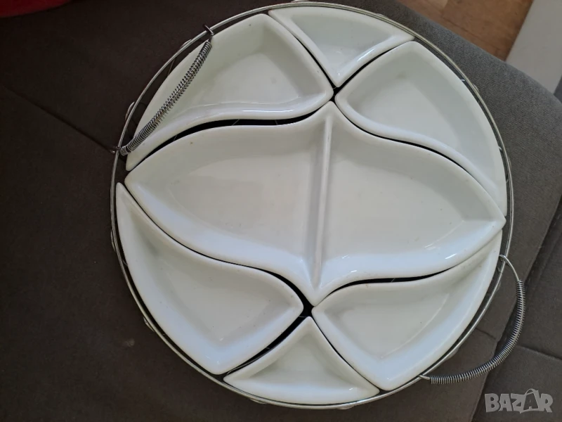 Луксозен италиански порцеланов сет за ордьоври, разядки и др., снимка 1