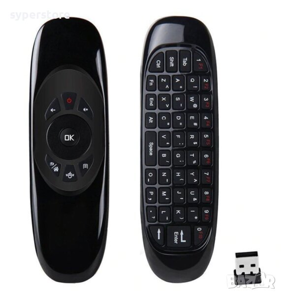 Мишка безжична с клавиатура малка с жироскоп Digital One SP00486 wireless с приемник и батерия, снимка 1