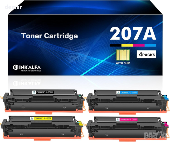 Тонер касети 207A с чип,за HP 207A 207X - W2210A W2211A W2212A W2213A, снимка 1