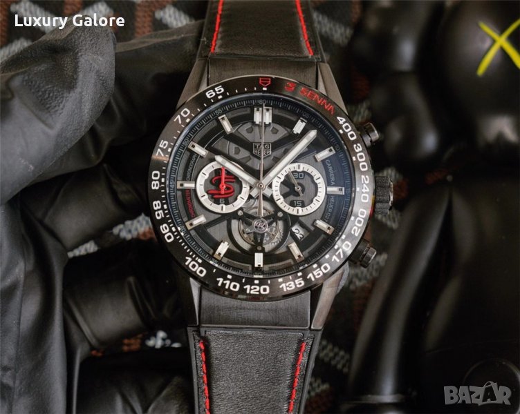 Мъжки часовник TAG Heuer Carrera x Senna Chronograph Tourbillon с кварцов механизъм, снимка 1