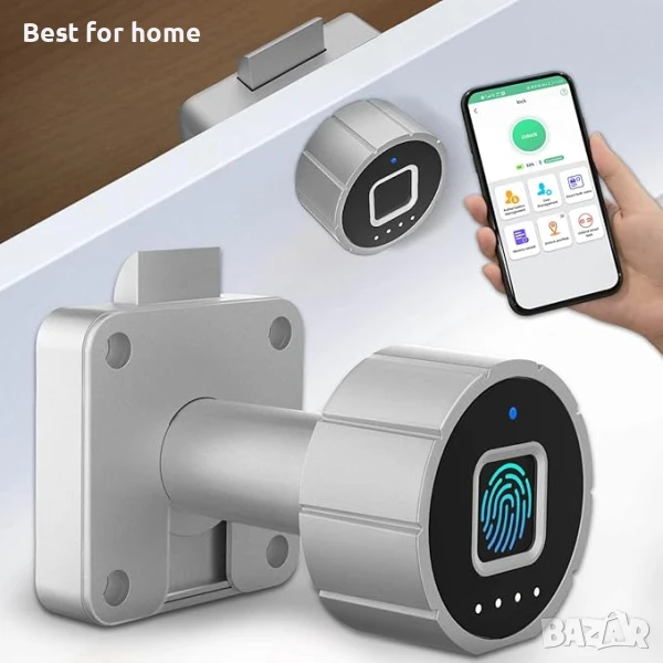  Bluetooth Биометрична ключалка за шкаф с пръстови отпечатъци eLinkSmar, снимка 1