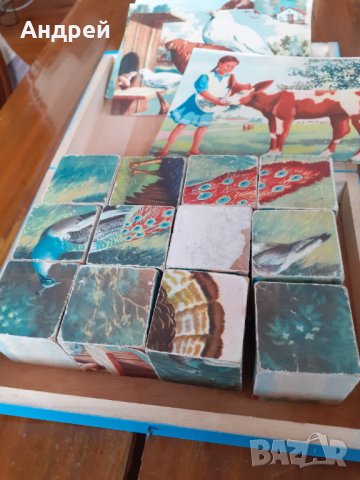 Стара детска игра с кубчета #2, снимка 4 - Антикварни и старинни предмети - 31221027