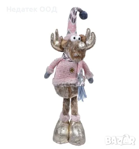 Коледен декоративен Северен елен, Розов, 54 см