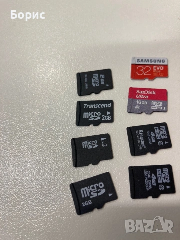 8 броя microSD карти, отлични