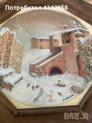 🌿 Винтидж декоративни пана с селски пейзажи (комплект от 4 бр.) 1970-1980г., снимка 5 - Антикварни и старинни предмети - 54244373