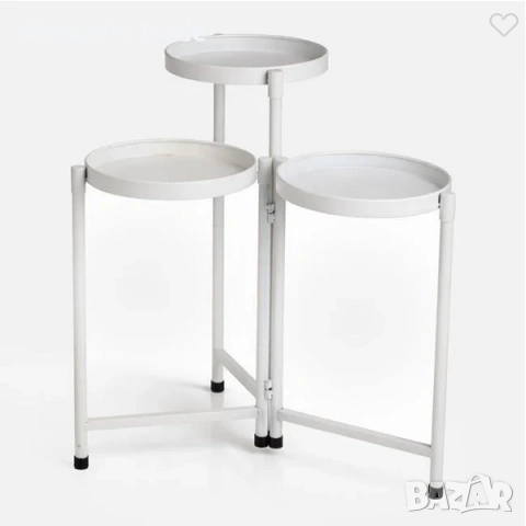 Декоративен цветарник Mercado Тrade, Метал, 3нива, Бял, снимка 2 - Градински мебели, декорация  - 54150654