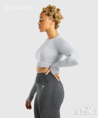 Gymshark Vital Seamless 2.0 Long Sleeve Crop Top - дамско фитнес боди КАТО НОВО ХС, снимка 2 - Корсети, бюстиета, топове - 50011518