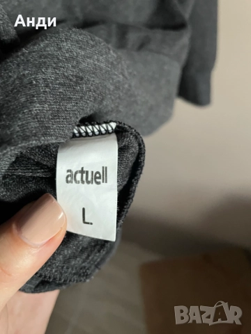 Actuell Мъжка тъмно сива блуза, размер Л, снимка 3 - Блузи - 51861440