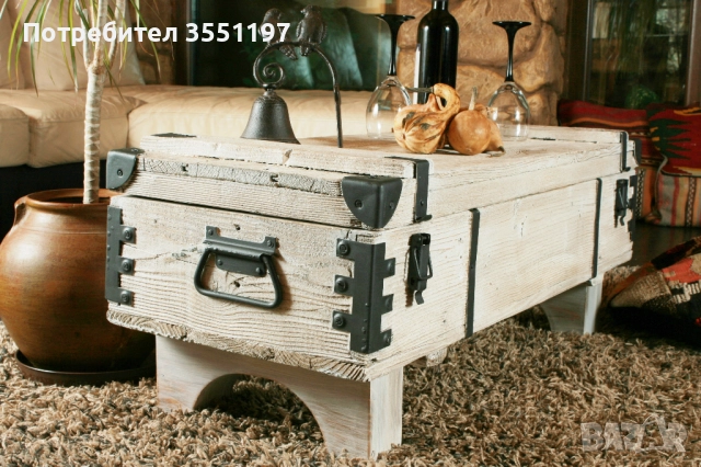 Холна маса от сандък с място за багаж, снимка 5 - Маси - 51687003