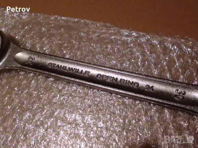 STAHLWILLE - OPEN RING 24 - MADE IN GERMANY - ЧИСТО НОВ ПРОФЕСИОНАЛЕН Ключ 30 x 32 mm / CHROME ALLOY, снимка 17 - Ключове - 51790767