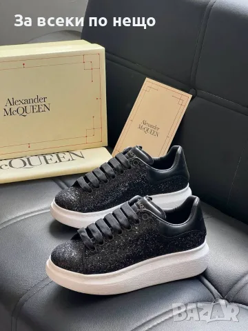 Alexander McQueen Дамски Черни Блестящи Маратонки👟Дамски Спортни Обувки С Брокат Код SEM-449