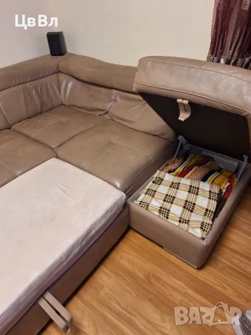 НАМАЛЕНИЕ!!! Голям ъглов диван, естествена кожа, снимка 17 - Дивани и мека мебел - 48262000