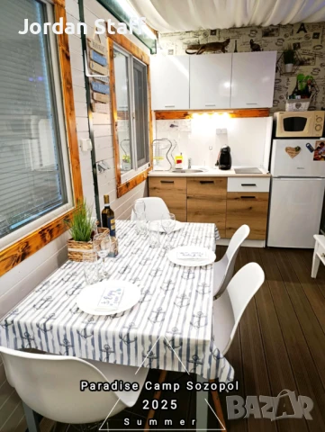 ШОК ЦЕНА ЮНИ 27.50лв Бунгало за нощувки в Созопол - Paradise Camp Sozopol ,плаж *Градина* с КЛИМАТИК, снимка 11 - Каравани под наем - 41369695