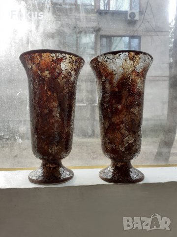 Две страхотни големи вази стъклена мозайка Уникати, снимка 1 - Антикварни и старинни предмети - 35254504