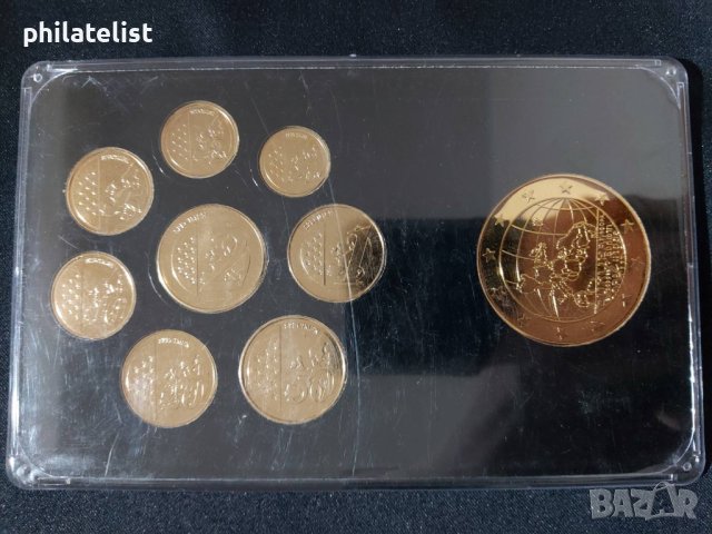 Позлатен пробен Евро Сет - Малта + медал, снимка 2 - Нумизматика и бонистика - 44405634
