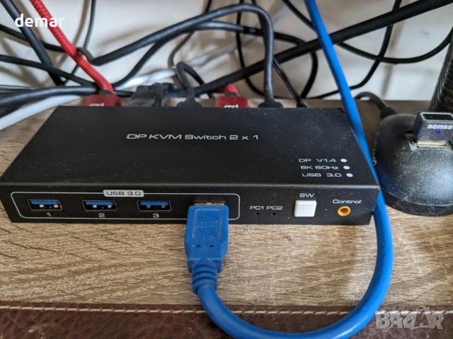 VPFET KVM превключвател с DisplayPort подържа 4K120HZ 8K60HZ DP 1.4, снимка 8 - Кабели и адаптери - 42267773