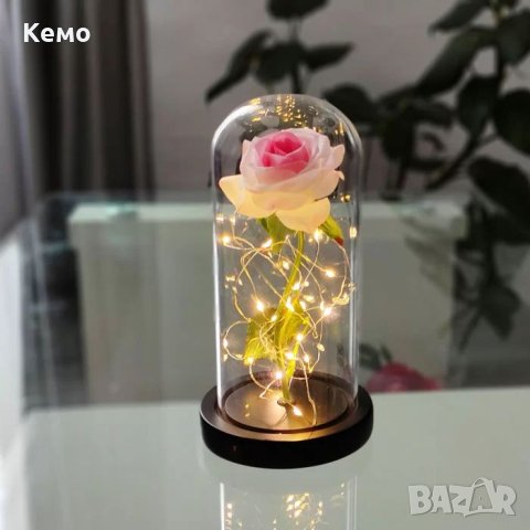 Роза в стъкленица с лед светлина, снимка 10 - Подаръци за жени - 27758639
