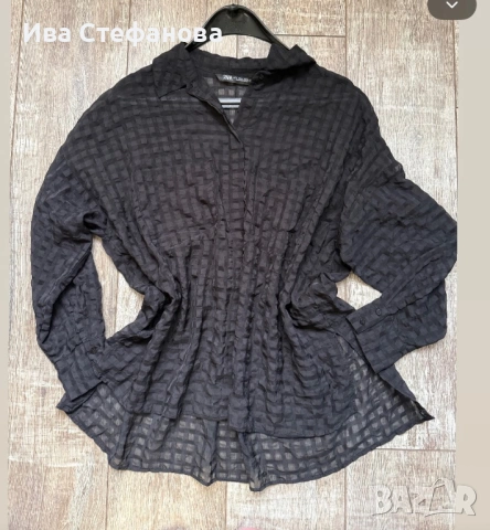 Черна нова свободен силует елегантна риза Мароко Morocco  zara Zara Зара , снимка 2 - Ризи - 54149444