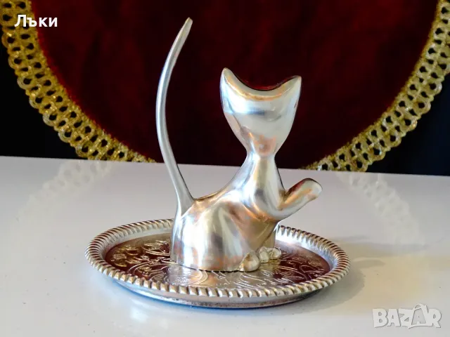 Посребрена фигура Котка,бижутерка. , снимка 3 - Антикварни и старинни предмети - 48295734