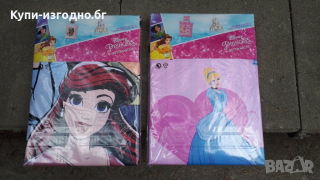 Спално бельо Disney Princess 135x200 см / 80x80 см , 100% памук , снимка 4 - Спално бельо и завивки - 37624255