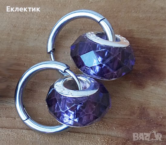 Обеци от неръждаема стомана и кристални мъниста, снимка 9 - Обеци - 38100109