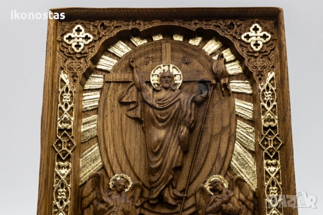 Релефна икона на Възкресението Христово, снимка 5 - Икони - 53222948