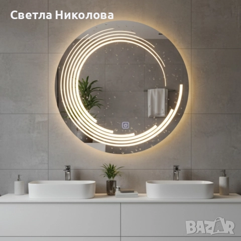 Светещо LED огледало с анти-мъгла и тъч управление