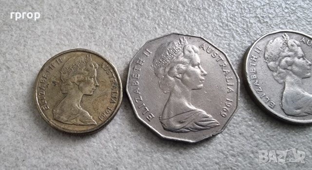Австралия. Лот .5, 10 ,20, 50 цента и 1 долар  .5 бройки. С ликът на Елизабет II , като млада., снимка 8 - Нумизматика и бонистика - 44462339