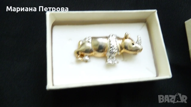 БРОШКА - носорог, снимка 2 - Други - 54207766