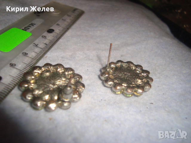 КРИСТАЛНИ ПОСРЕБРЕНИ ФАСЕТИРАНИ АРТ ОБЕЦИ СТИЛЕН ВИНТИДЖ СКЪПОЦЕНЕН МОДЕЛ 11919, снимка 5 - Обеци - 36539379