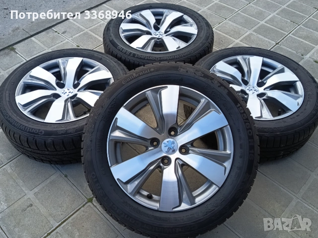 Джанти Peugeot 16" 4x108 с гуми Continental 195/60/16, снимка 2 - Гуми и джанти - 54133791
