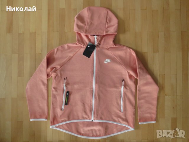 Nike Tech Fleece Cape Women's Pink Hoodie Full Zip, снимка 4 - Суичъри - 38100888