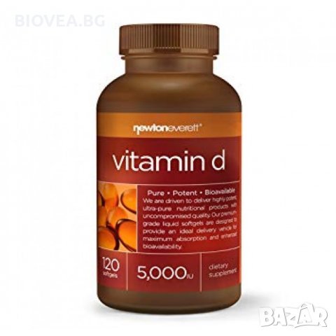 Хранителна добавка Vitamin D3 5000iu 120 softgels - Newton-Everett-Със срок на годност до 5/2024г