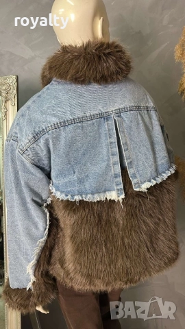 Дамско Зимно Яке Деним Парка, снимка 5 - Якета - 52183145