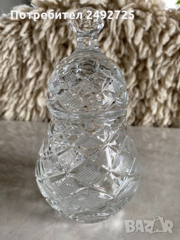 ✅кристална бонбониера с капак, снимка 1