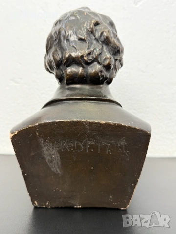 Тониран гипсов бюст на Йохан Волфганг. №8036, снимка 6 - Антикварни и старинни предмети - 54012766