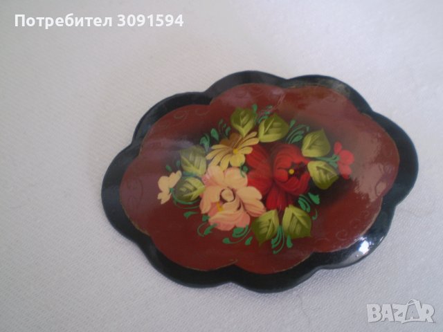 майсторска брошка рисунка- рисувана на ръка ссср, снимка 4 - Антикварни и старинни предмети - 37311069