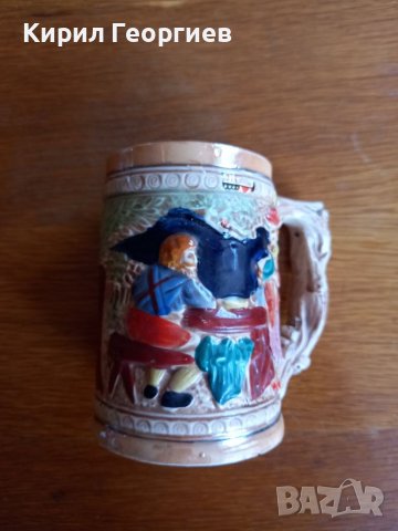 Красива релефна  керамична халба за бира , снимка 1