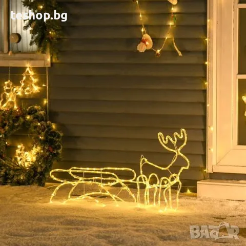 Коледен елен светещ 120x19x44 см Outsunny