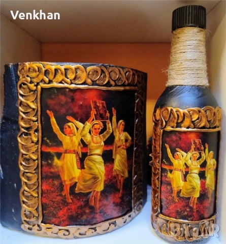 Kомплект малка керемида и шише декоративни., снимка 6 - Декорация за дома - 53003079